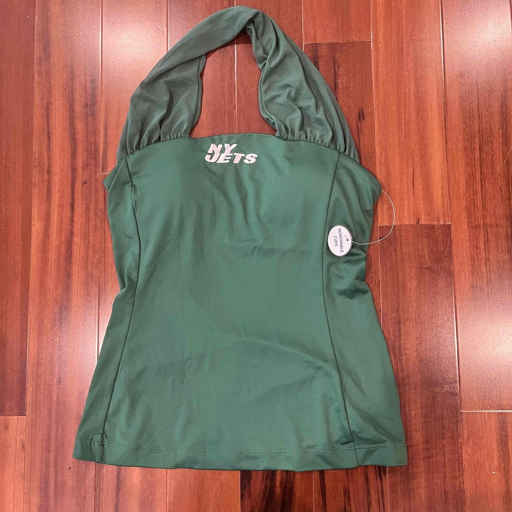 New NWT Jets NFL Couture Halter Top Tank Green Team Football‎ Sleeveless Sz XS